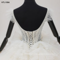 Jancember HTL1594 Luxury Deep V Crystal Beaded Wedding Dress Bridal Gown